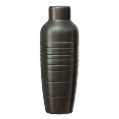 Pinstripe Gunmetal Stainless Steel Cocktail Shaker