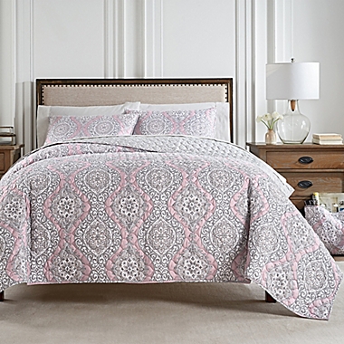 Waverly&reg; Moonlit 3-Piece Reversible Full/Queen Quilt Set in Blush. View a larger version of this product image.