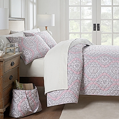 Waverly&reg; Moonlit 3-Piece Reversible King Quilt Set in Blush. View a larger version of this product image.