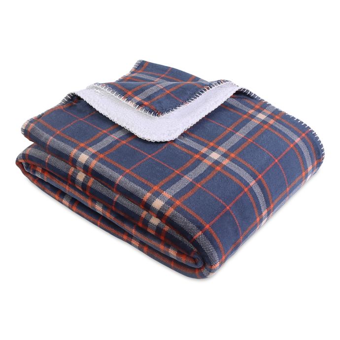 Berkshire Blanket® Reversible Plaid & Sherpa Throw Blanket ...