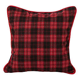 Colorblock Plaid Square Throw Pillow in Red