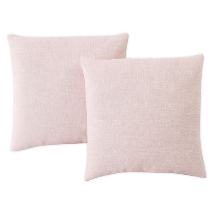 Faux Linen Square Throw Pillow (Set of 2) Bed Bath and Beyond Canada