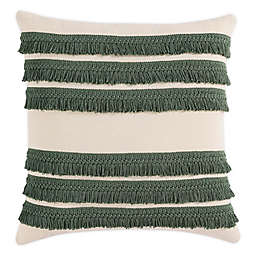 Morgan Home Square Decorative Fringe Throw Pillow Cover in Sage