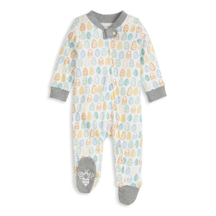 Burt S Bees Baby Mixed Eggs Organic Cotton Footie In Heather Grey Buybuy Baby