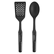 Farberware&reg; Professional 2-Piece Slotted Turner and Basting Spoon Set in Black