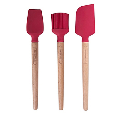 Farberware&reg; Professional 3-Piece Mini Wood Tool in Red. View a larger version of this product image.