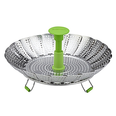 Cuisinart&reg; Stainless Steel Steamer Basket in Stainless Steel/Green. View a larger version of this product image.