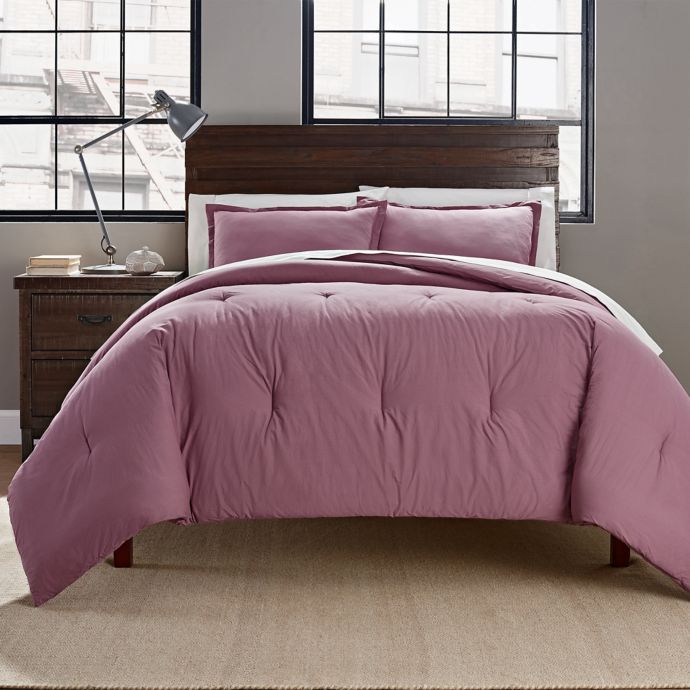 Garment Washed Solid Pintuck 3-Piece Comforter Set | Bed ...