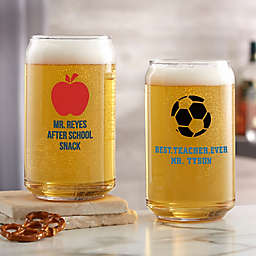 Choose Your Icon Personalized Teacher 16 oz. Beer Can Glass