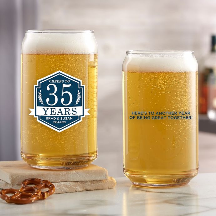 Download Anniversary Personalized 16 oz. Beer Can Glass | Bed Bath & Beyond