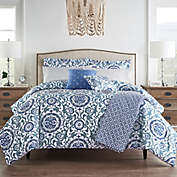 Waverly&reg; Medallion 10-Piece Queen Comforter Set in Blue