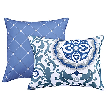 Waverly&reg; Medallion 10-Piece Queen Comforter Set in Blue. View a larger version of this product image.