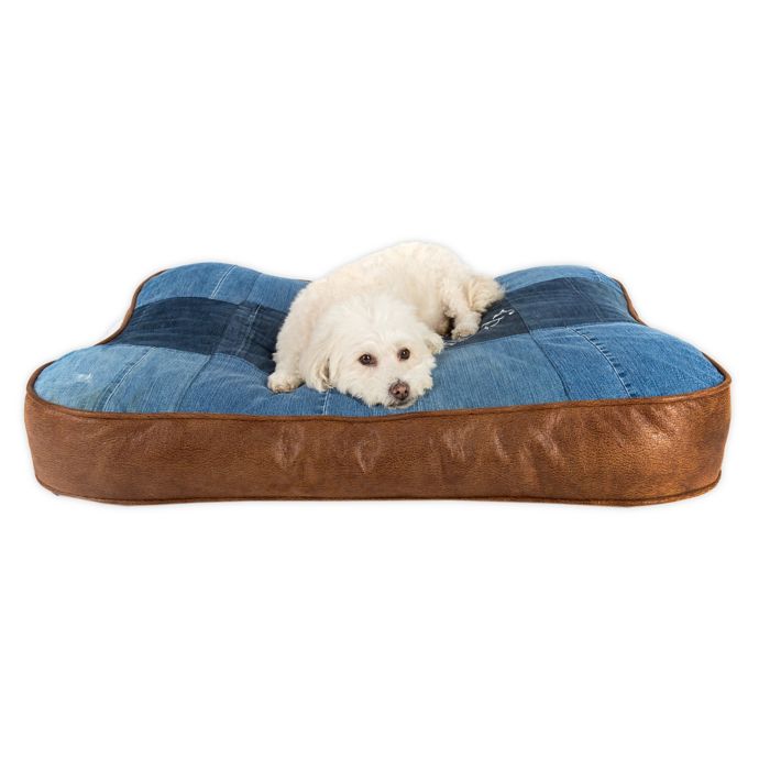 Barking Royals Bone-Shaped Dog Pet Bed in Denim | Bed Bath ...