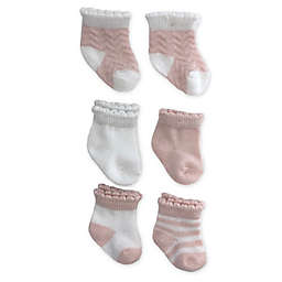 NYGB&trade; 6-Pack Chevron Socks in Pink