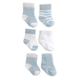 NYGB&trade; 6-Pack Chevron Socks in Pastel Blue