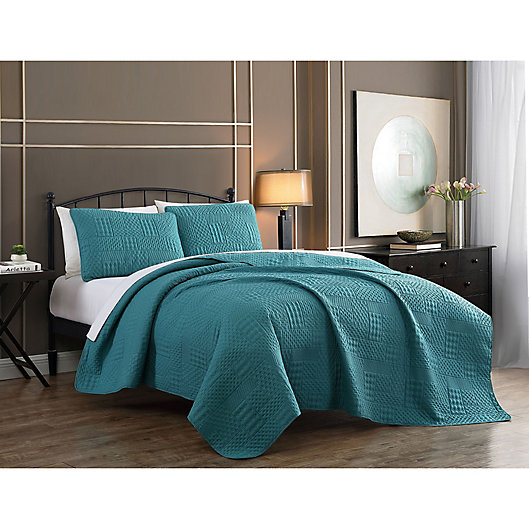 3 Piece Bedspread Quilted Embossed Bed Spread Comforter Bedding Set Double King 