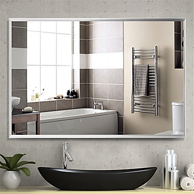 26-Inch x 36-Inch Rectangular Vanity Mirror in White. View a larger version of this product image.