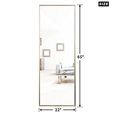 22-Inch x 65-Inch Aluminum Full Length Floor Mirror in Gold. View a larger version of this product image.