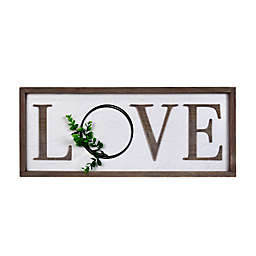 Prinz "Love" 24-Inch x 10-inch Real Barnwood Wall Sign in White