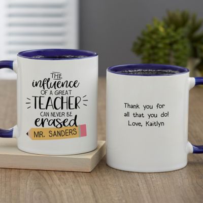The Influence of a Great Teacher Personalized 11 oz. Coffee Mug in Blue