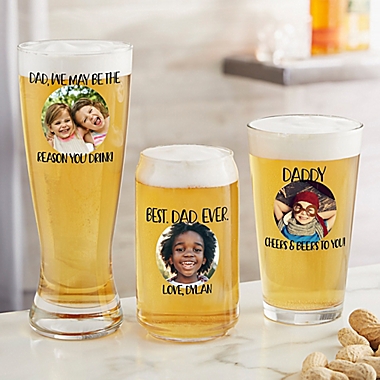 Photo Message For Him Personalized 16oz. Beer Can Glass. View a larger version of this product image.