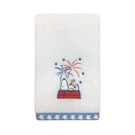 Details about   New Embroidered SNOOPY white cotton fingertip towel Cute America USA Patriotic 