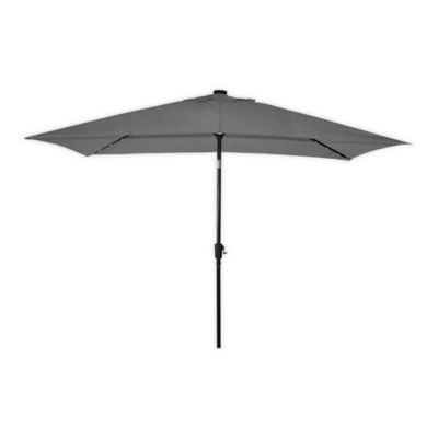 Destination Summerdestination Summer 11 Foot Rectangular Solar Aluminum Patio Umbrella In Natural Dailymail