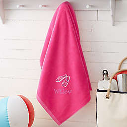 Beach Fun! Personalized 36-Inch x 72-Inch Beach Towel in Pink