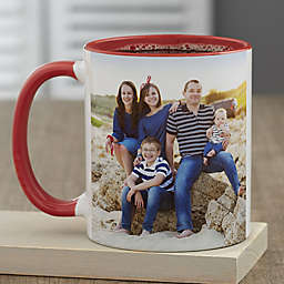Family Photo Personalized 11 oz. Coffee Mug in Red