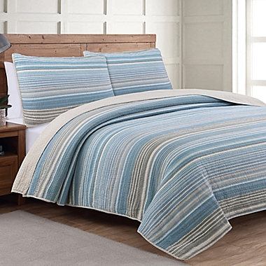 Taj 2-Piece Reversible Twin Quilt Set in Ice Blue. View a larger version of this product image.