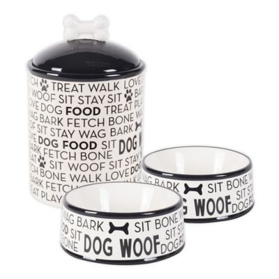 ceramic dog bowl set