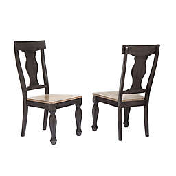 K&B Furniture Alleyton Dining Side Chair in Charcoal (Set of 2)