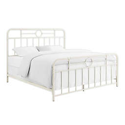 Forest Gate™ King Metal Pipe Bed in Antique White