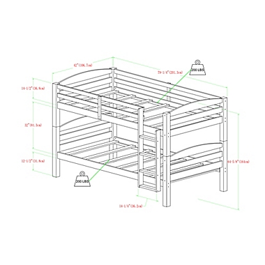 Forest Gate&trade; Twin Over Twin Bunk Bed with Trundle in White. View a larger version of this product image.