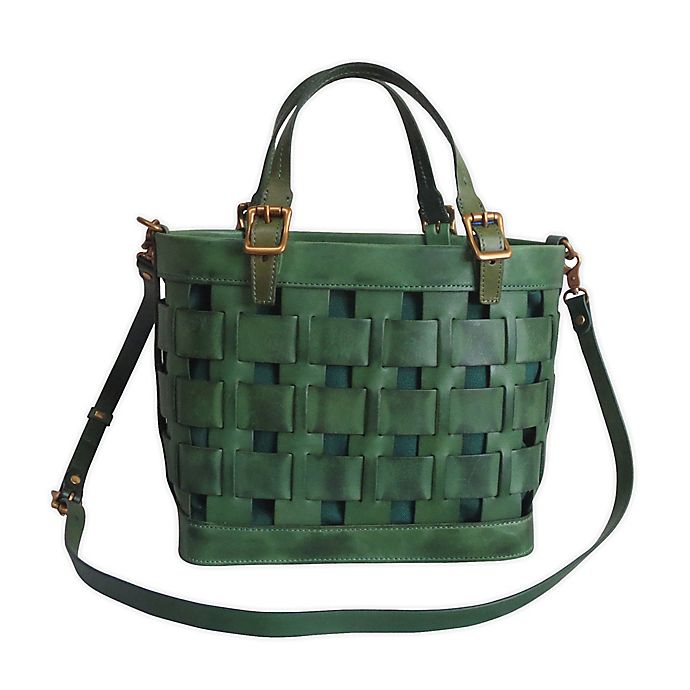AmeriLeather 12.5-Inch Leather Handbag in Green | Bed Bath & Beyond