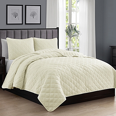 Cathay Home Home Basics 3-Piece Full/Queen Quilt Set in Ivory. View a larger version of this product image.