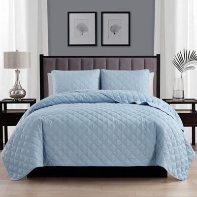 Cathay Home Home Basics 3-Piece King/California King Quilt Set in Light Blue