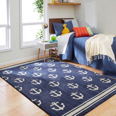 Collage Casual Blue Rug 5'2 x 8'5 306142 Area Rug for Living Room Bedroom eCarpet Gallery Hand-Knotted 