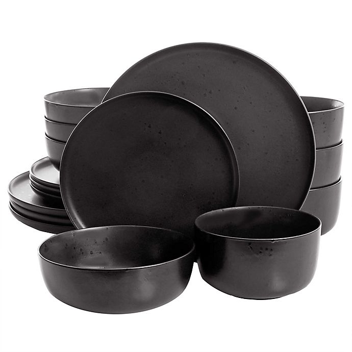 Artisanal Kitchen Supply® Soto 16-Piece Dinnerware Set in Coal | Bed