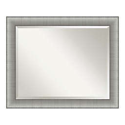 Amanti Art Elegant Brushed Pewter Framed Bathroom Vanity Mirror in Nickel/Silver