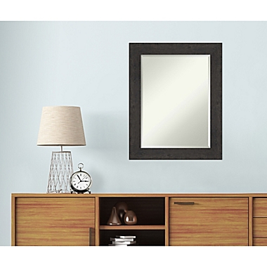 Amanti Art Rustic Plank Espresso Framed Bathroom Vanity Mirror in Brown. View a larger version of this product image.