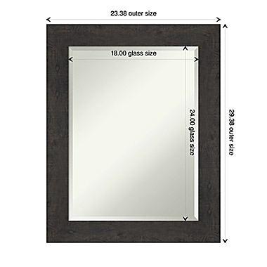 Amanti Art Rustic Plank Espresso Framed Bathroom Vanity Mirror in Brown. View a larger version of this product image.