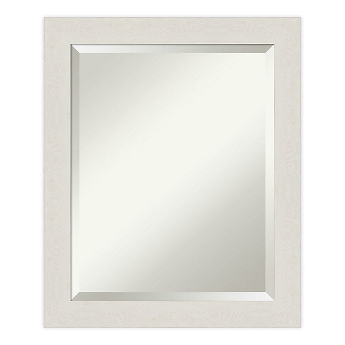 Amanti Art Rustic Plank Narrow Framed, White Vanity Mirrors
