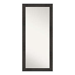Amanti Art Rustic Plank Espresso 29-Inch x 65-Inch Framed Full Length Floor/Leaner Mirror in Brown