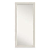 Amanti Art Rustic Plank 29-Inch x 65-Inch Framed Full Length Floor/Leaner Mirror in White/Beige