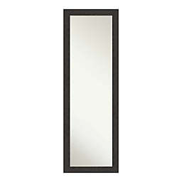 Amanti Art Rustic Plank Espresso 17-Inch x 51-Inch Framed On the Door Mirror in Brown