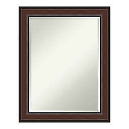 Amanti Art Harvard Walnut 22-Inch x 28-Inch Framed Bathroom Vanity Mirror in Brown