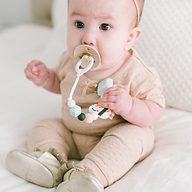Loulou Lollipop&reg; Darling Ebi Pacifier Clip in White. View a larger version of this product image.