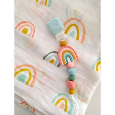 Loulou Lollipop&reg; Darling Rainbow Pacifier Clip. View a larger version of this product image.