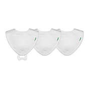 green sprouts&reg; Organic Cotton Muslin 3-Pack Stay-Dry Teether Bibs in White